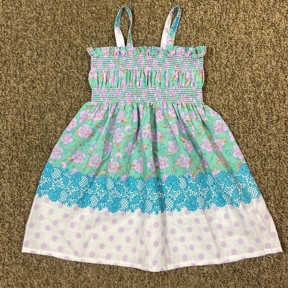 Floral Handmade Girls Dress Size 4/5 - Picture 12 of 15